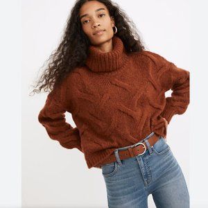 Madewell Somervell Modern Cable Turtleneck Sweater